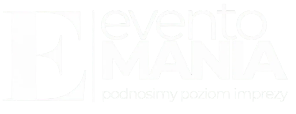 Logo Eventomania w stopce — wynajem atrakcji weselnych, Częstochowa